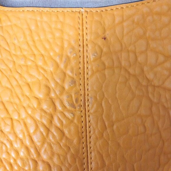 Vince Camuto Eliza Pebbled Lamb Leather Tote Shoulder Bag Ochre/Gold Large FLAWS - Picture 12 of 16